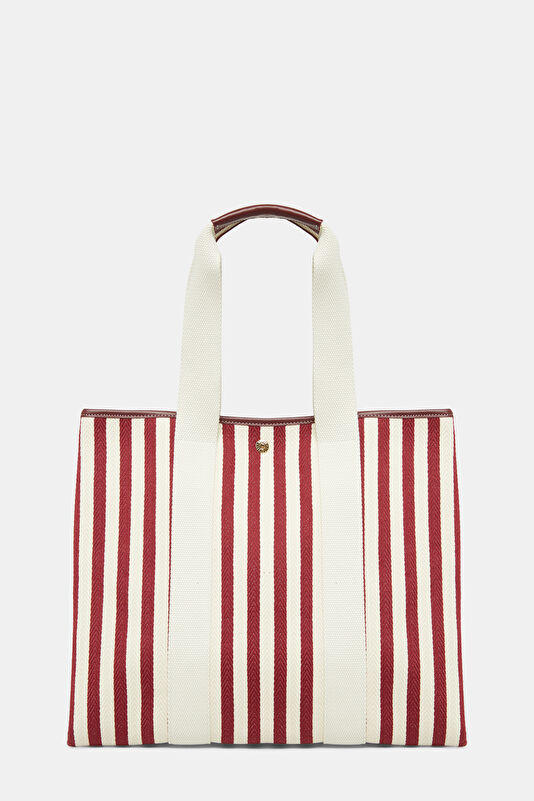 Traversée L Red Striped Bag