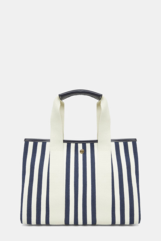 Traversée M Navy Striped Bag