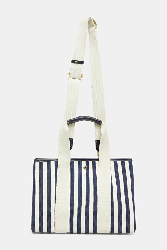 Traversée M Navy Striped Bag 2