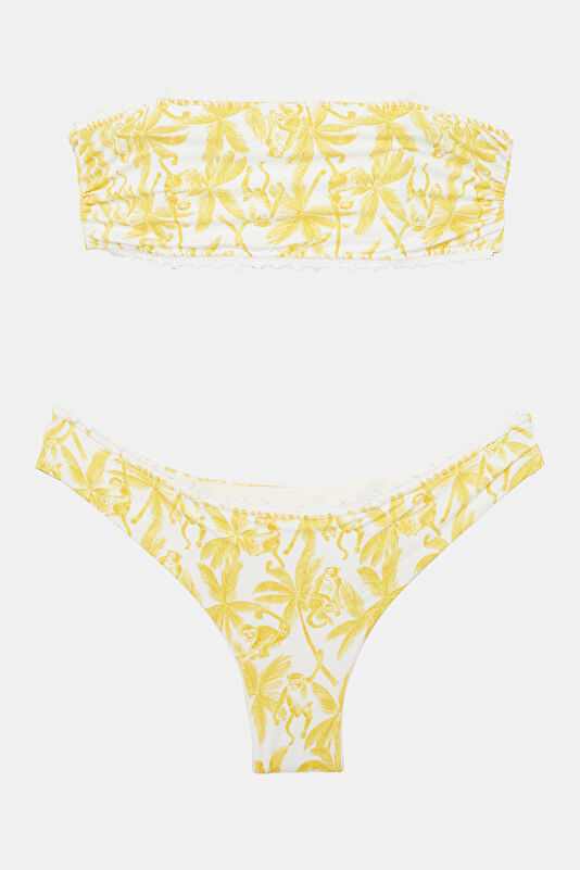 Sarı Desenli Kadın Bikini