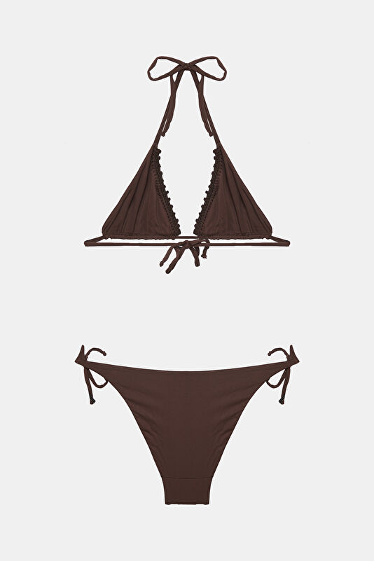Dark Brown Patterned Women's Bikini 2