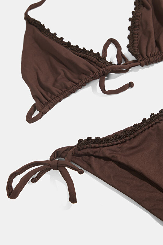Dark Brown Patterned Women's Bikini 3