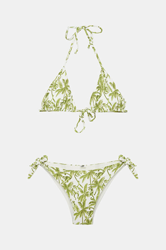 White Patterned Women's Bikini
