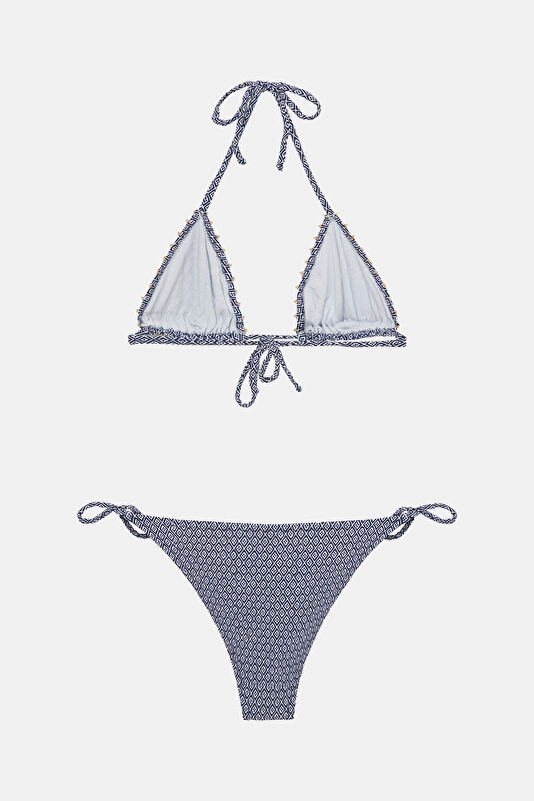 Lacivert Desenli Kadın Bikini 2