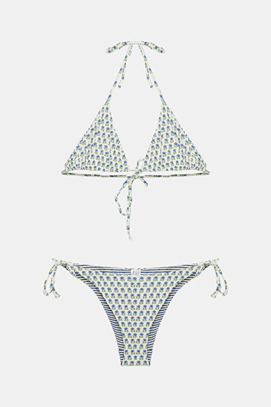 White Patterned Women's Bikini