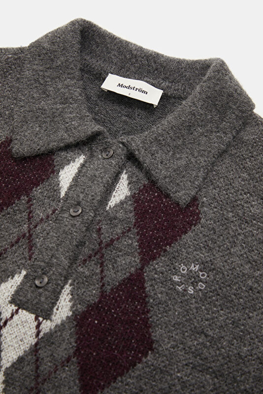 Gray Melange Plaid Women's Sweater 3