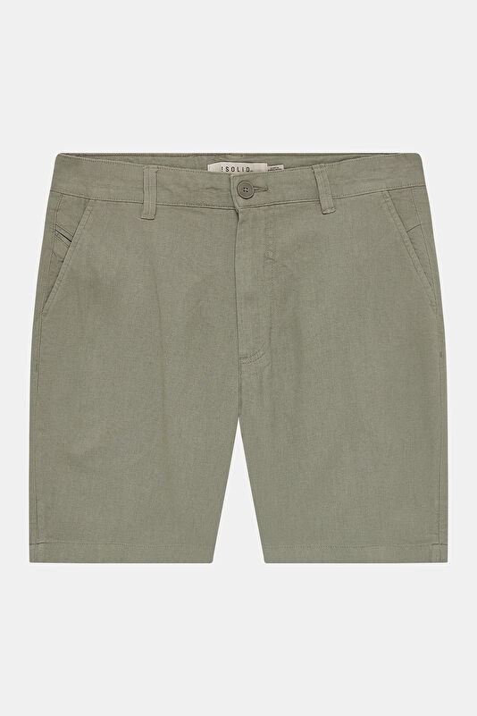 Khaki Linen Viscose Men's Shorts
