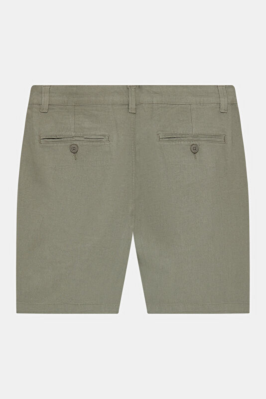 Khaki Linen Viscose Men's Shorts 2