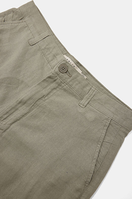 Khaki Linen Viscose Men's Shorts 3
