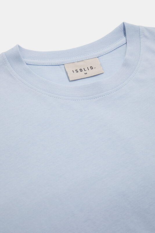 Relax Fit Blue Crew Neck Embroidered Men's T-Shirt 3