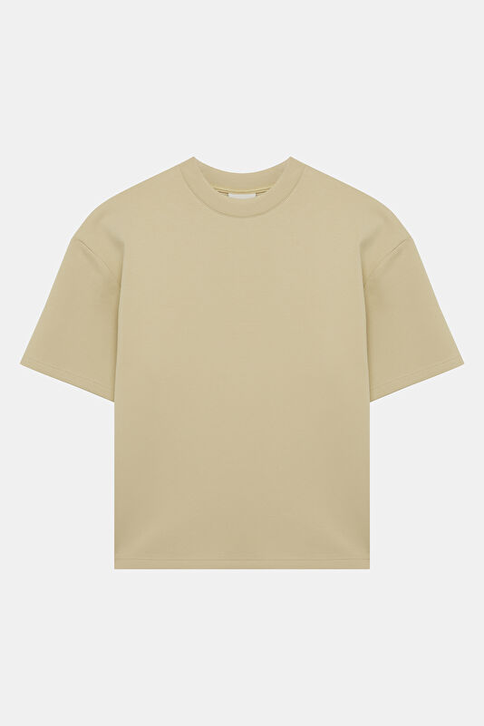 Relax Fit Yellow Crew Neck Printed Men's T-Shirt