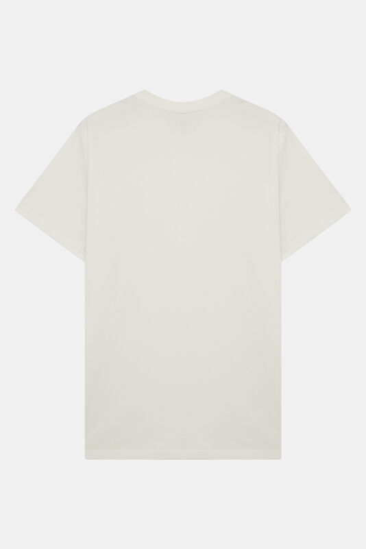 Relax Fit Ecru Crew Neck Embroidered Men's T-Shirt 2