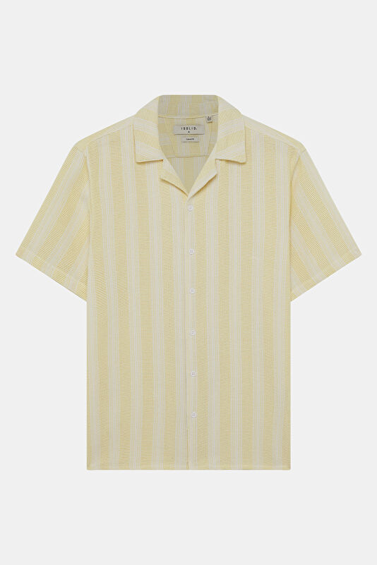 Yellow Resort Collar Men's Shirt