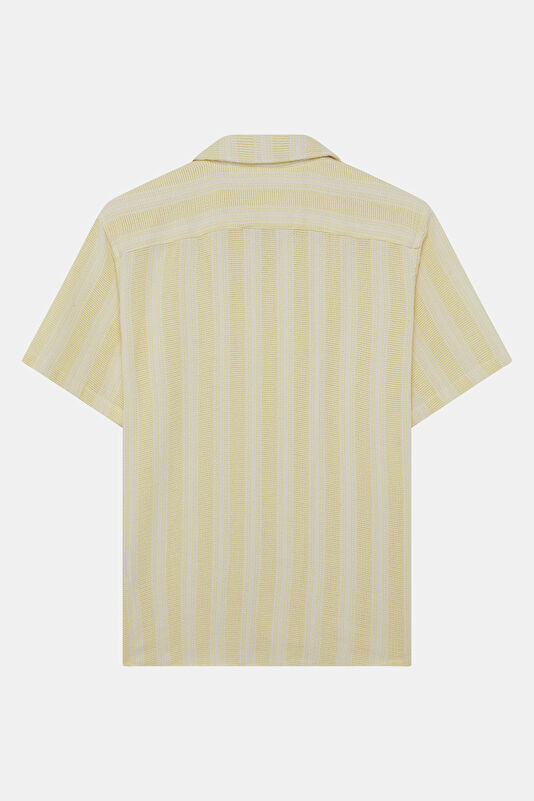 Yellow Resort Collar Men's Shirt 2