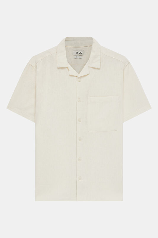 White Resort Collar Men's Shirt