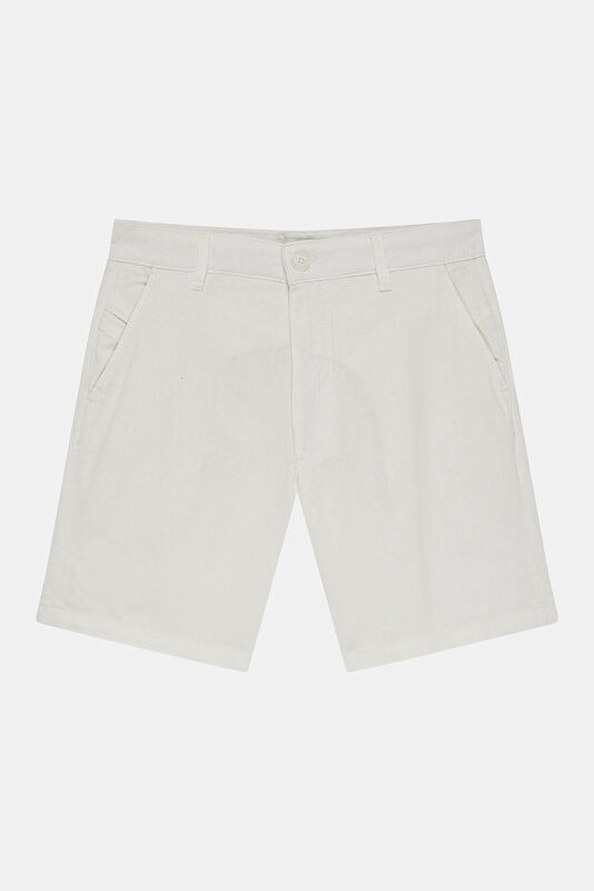 White Linen Viscose Men's Shorts