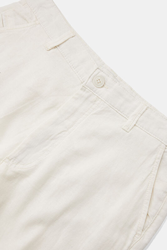 White Linen Viscose Men's Shorts 3
