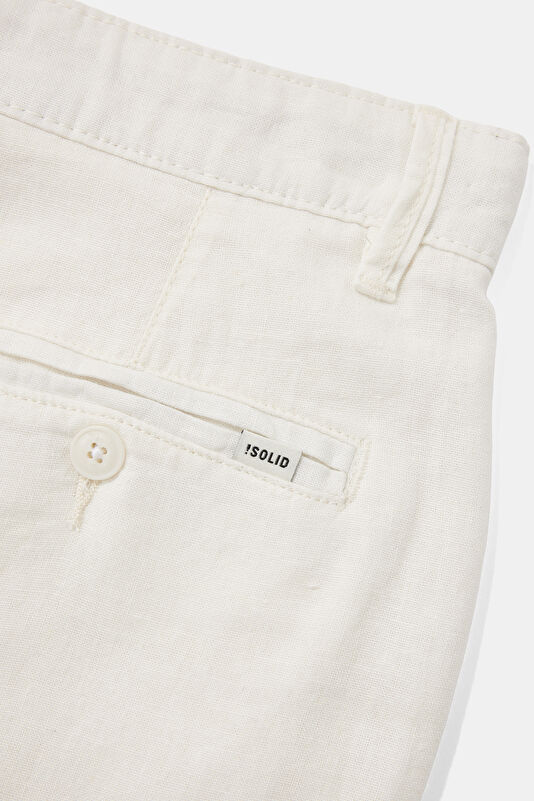 White Linen Viscose Men's Shorts 4