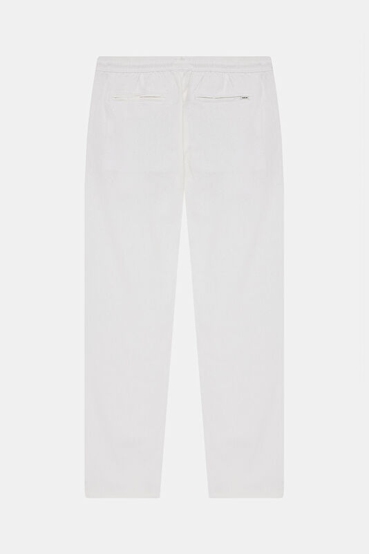 White Straight Leg Linen Viscose Men's Shorts Trousers 2