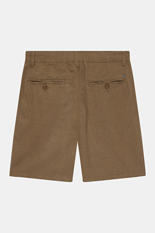 Brown Linen Viscose Men's Shorts 2