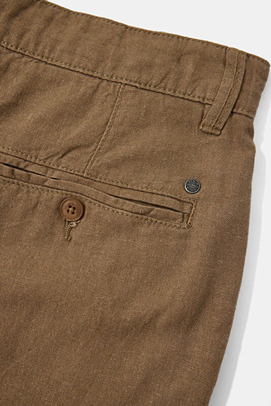 Brown Linen Viscose Men's Shorts 4