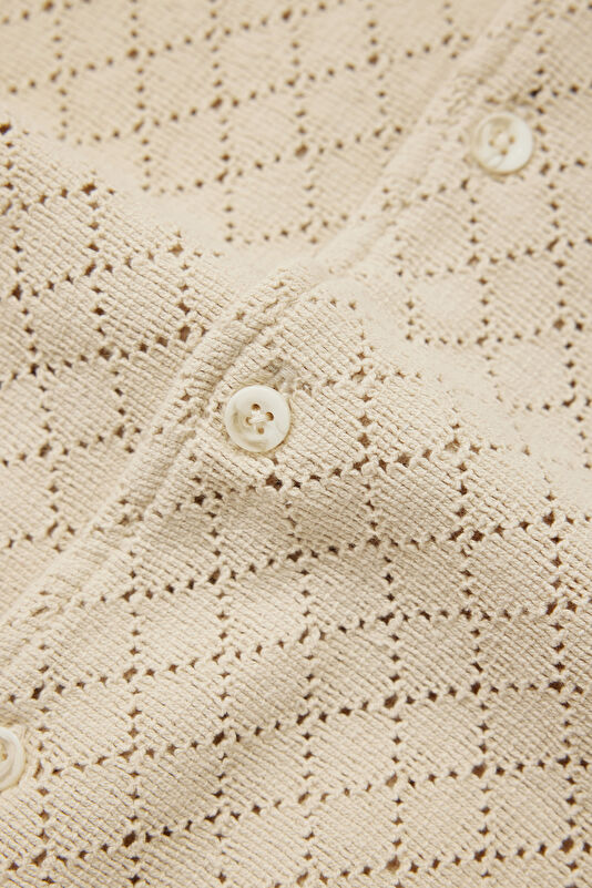 Cream Resort Collar Men's Shirt 4