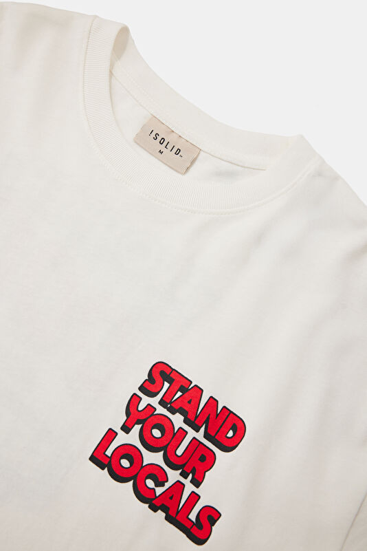 Relax Fit White Crew Neck Printed Men's T-Shirt 3