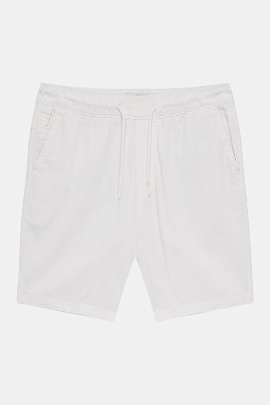 White Linen Viscose Men's Shorts