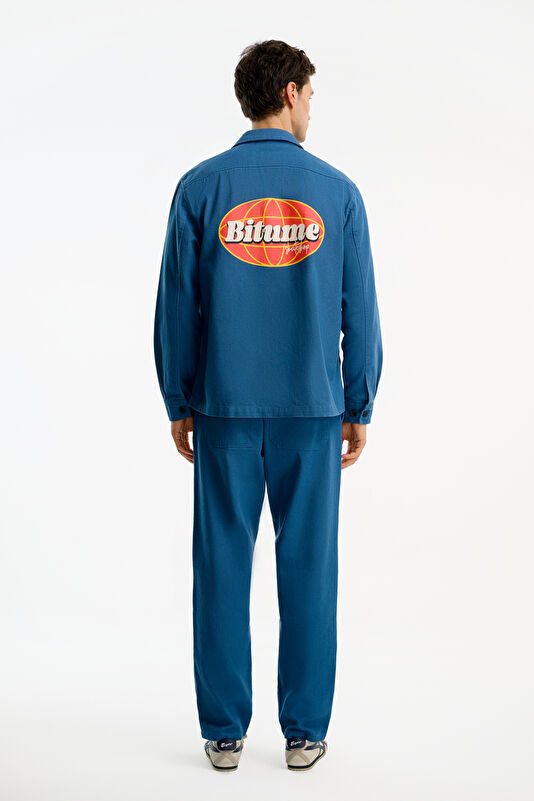 Blue Buttoned Men's Jacket 2