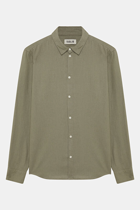 Khaki Resort Collar Men's Shirt