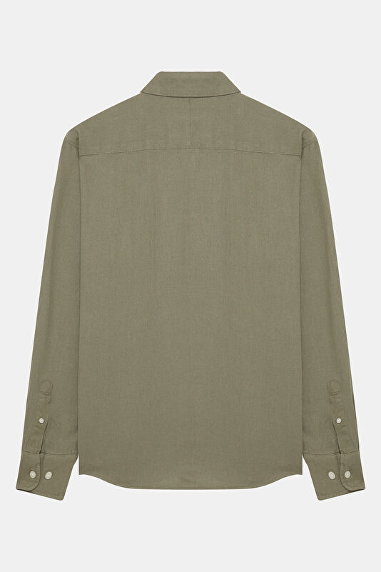 Khaki Resort Collar Men's Shirt 2