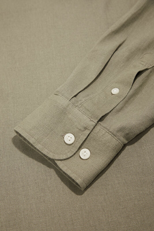 Khaki Resort Collar Men's Shirt 4