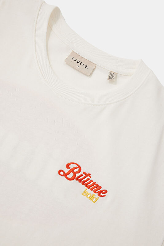Relax Fit White Crew Neck Printed Men's T-Shirt 3