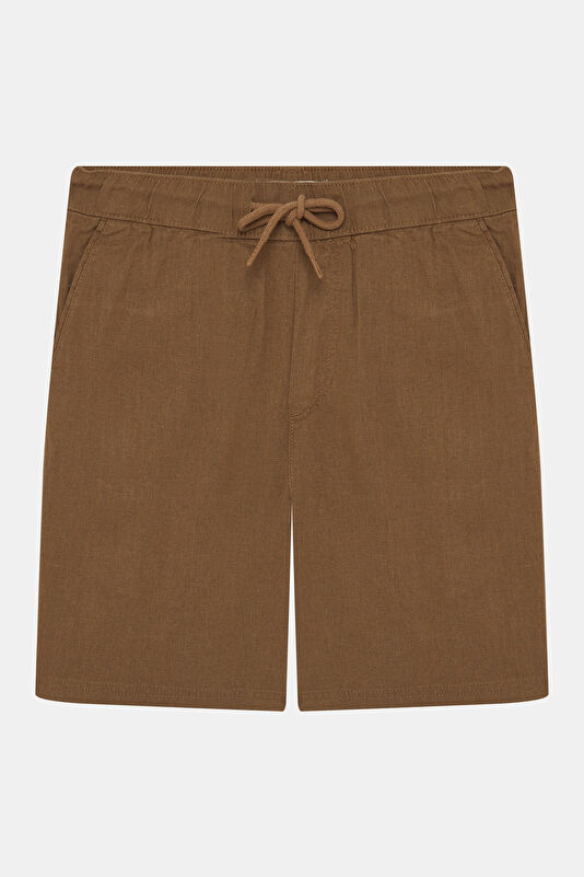 Brown Linen Viscose Men's Shorts