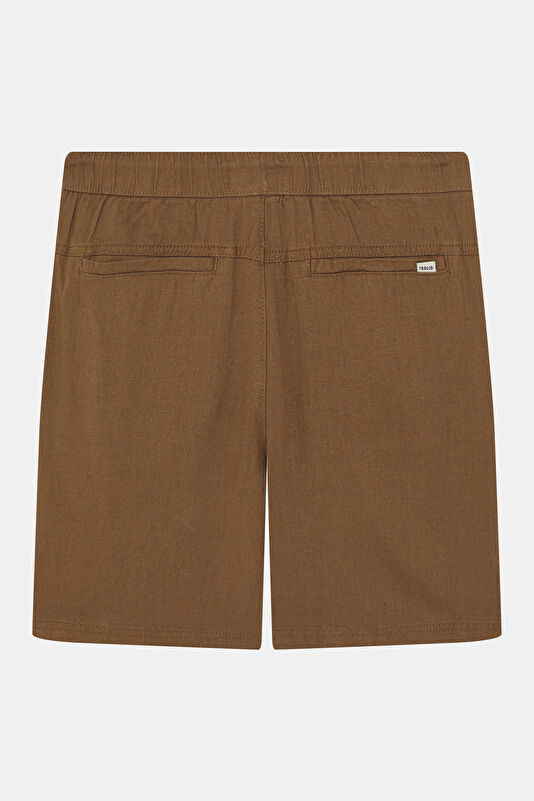 Brown Linen Viscose Men's Shorts 2
