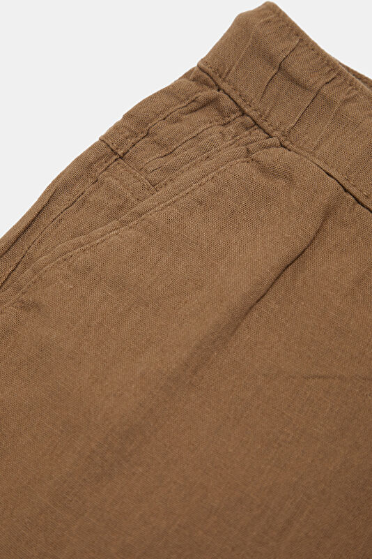 Brown Linen Viscose Men's Shorts 4