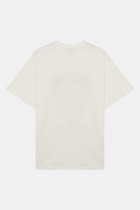 Relax Fit Ecru Crew Neck Printed Men's T-Shirt 2