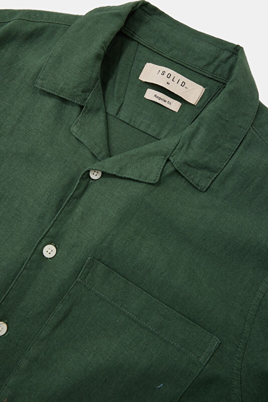 Green Resort Collar Men's Shirt 3