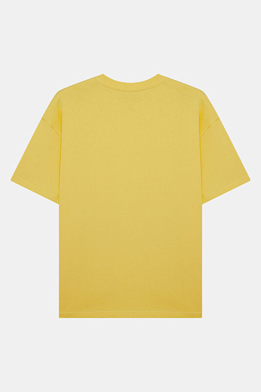 Relax Fit Yellow Crew Neck Printed Men's T-Shirt 2