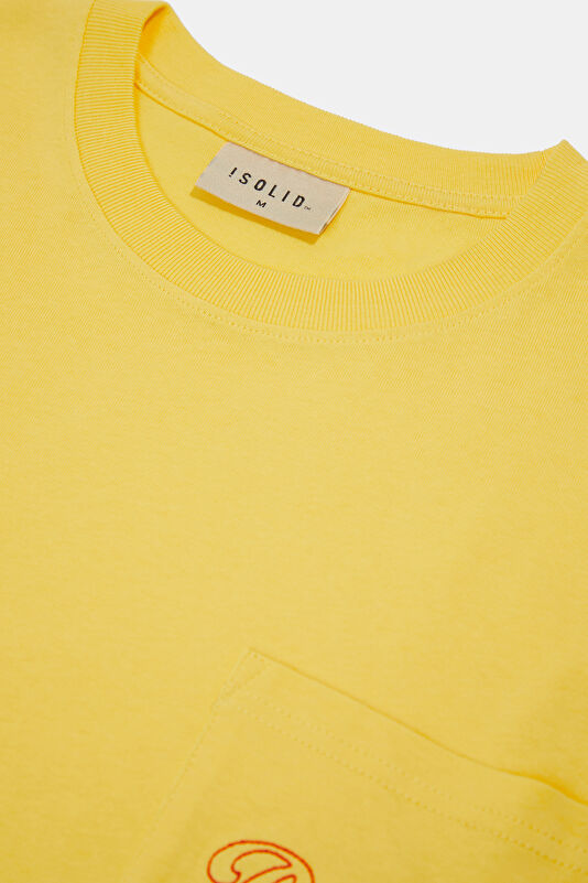 Relax Fit Yellow Crew Neck Printed Men's T-Shirt 3