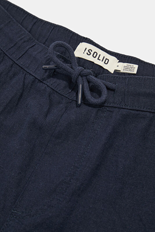Navy Linen Viscose Men's Shorts 3