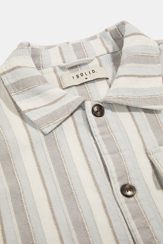 Cream Striped Men's Shirt 3