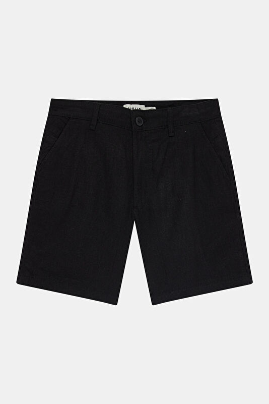 Black Linen Viscose Men's Shorts