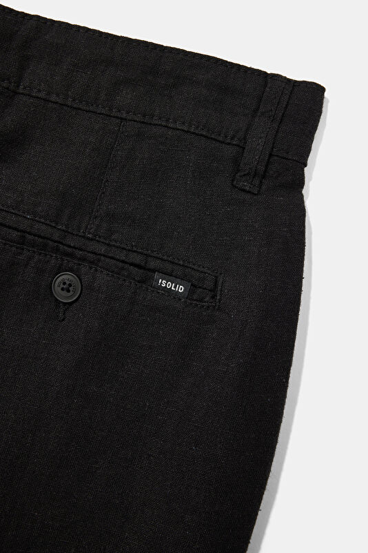 Black Linen Viscose Men's Shorts 4