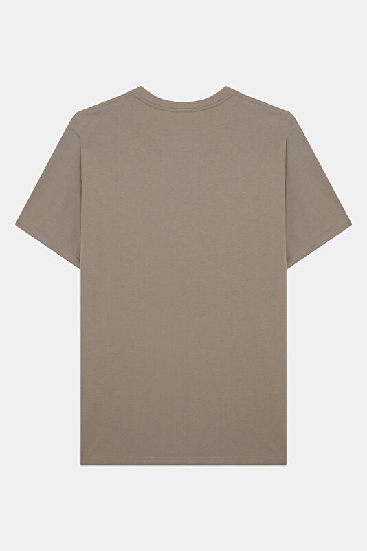 Relax Fit Mink Crew Neck Embroidered Men's T-Shirt 2