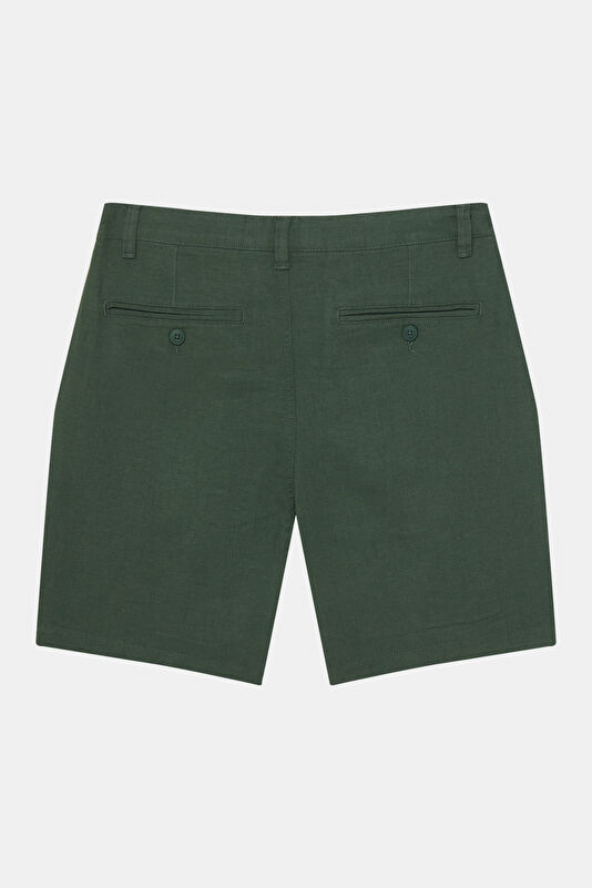 Green Linen Viscose Men's Shorts 2