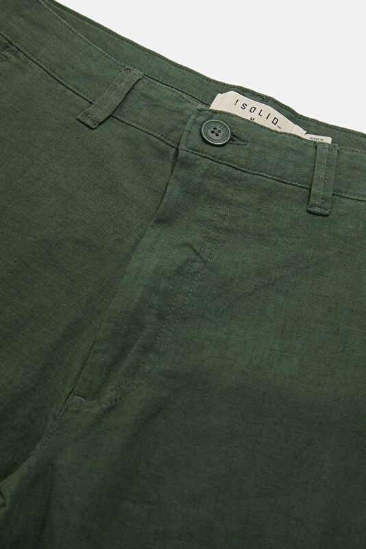 Green Linen Viscose Men's Shorts 3