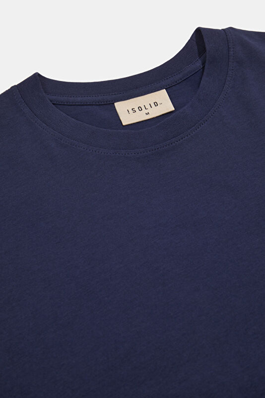 Relax Fit Navy Crew Neck Embroidered Men's T-Shirt 3