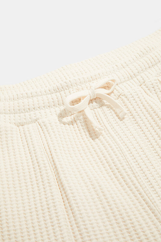 Ecru Cotton Elastane Men's Shorts 3