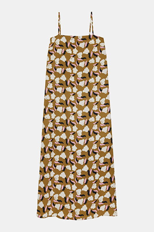 Beige Patterned Women's Dress